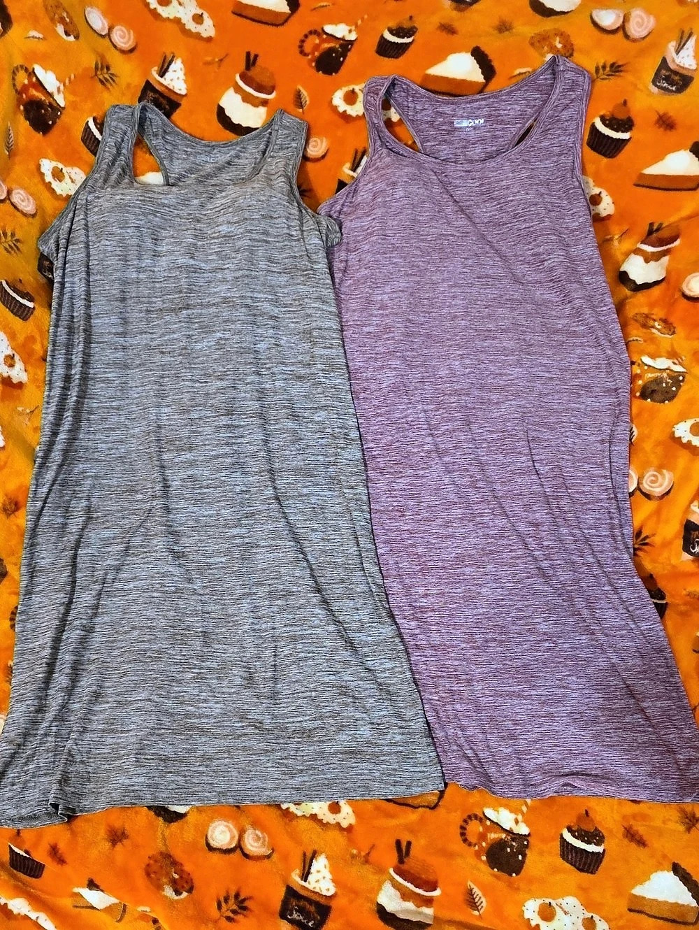 32 Degrees Cool - Two-Pack Marled Tank Tops in Purple & Grayish Brown Like New